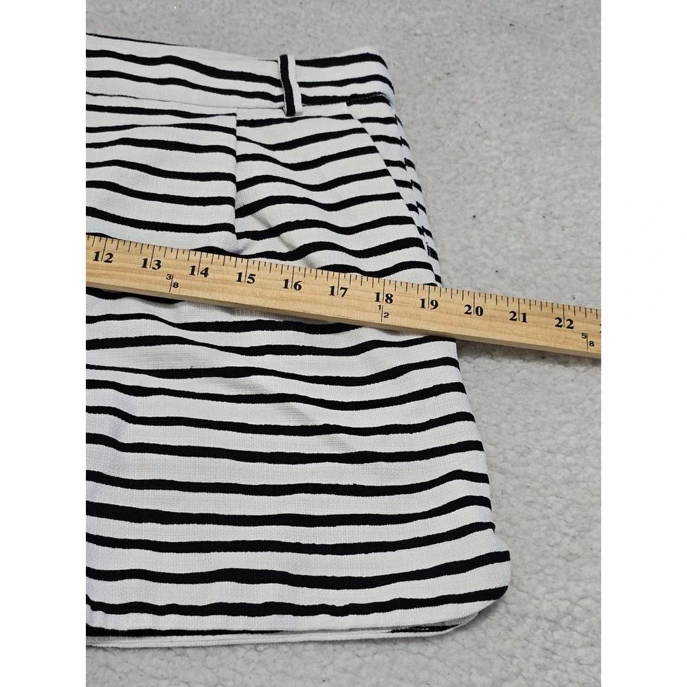 J.Crew Womens Striped‎ Textured Cotton Shorts Navy White Size 10 C4892